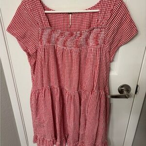 Free People Red Gingham Mini Dress